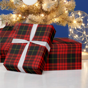 Cadeau Papier d'enveloppement de Noël Tartan Rouge
