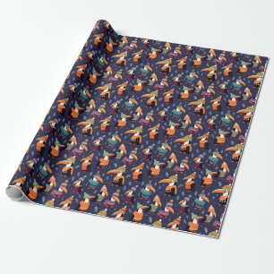 Cadeau Papier d'enveloppement de Noël Toucan