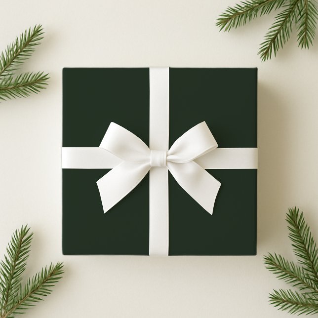 Cadeau Papier d'enveloppement de Noël vert uni (Créateur téléchargé)