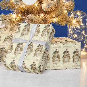 Cadeau Papier d'enveloppement de Noël victorien Couple Vi