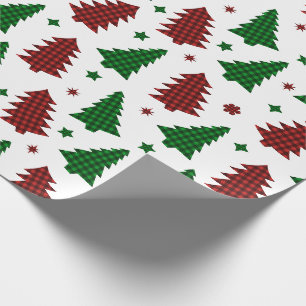 Cadeau Papier d'enveloppement de Noël Xmas Arbres de rang
