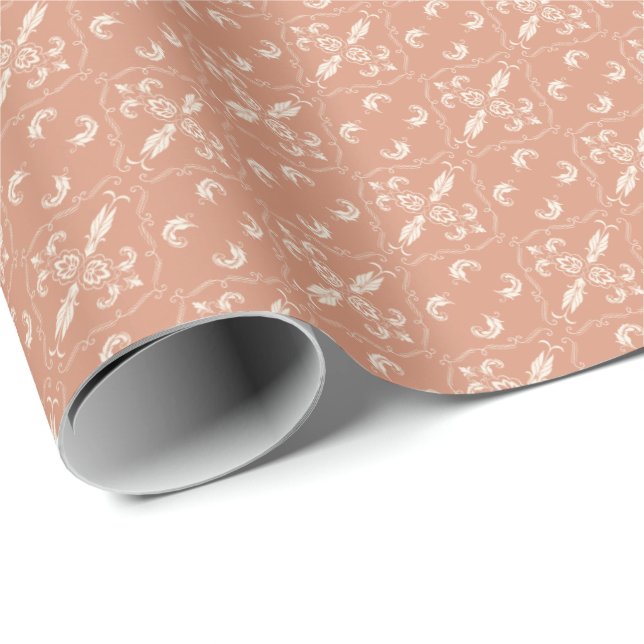 Cadeau Papier d'enveloppement de nuage saumon (Coin rond)