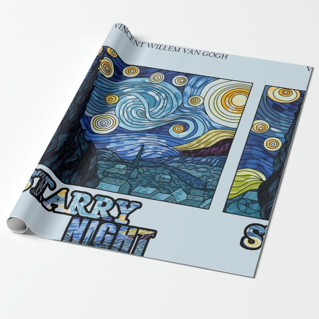 Cadeau Papier d'enveloppement de nuit étoilé (Déroulé)