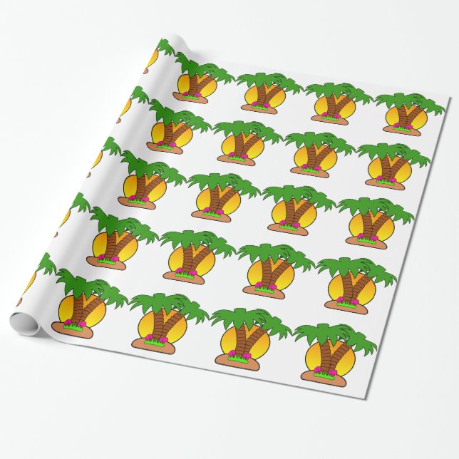 Cadeau Papier d'enveloppement de palmiers (Déroulé)