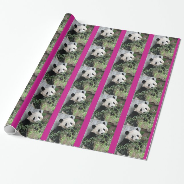 Cadeau Papier d'enveloppement de panda géant mignon, fini (Déroulé)