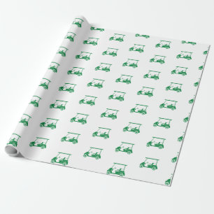 Cadeau Papier d'enveloppement de panier de golf en vert