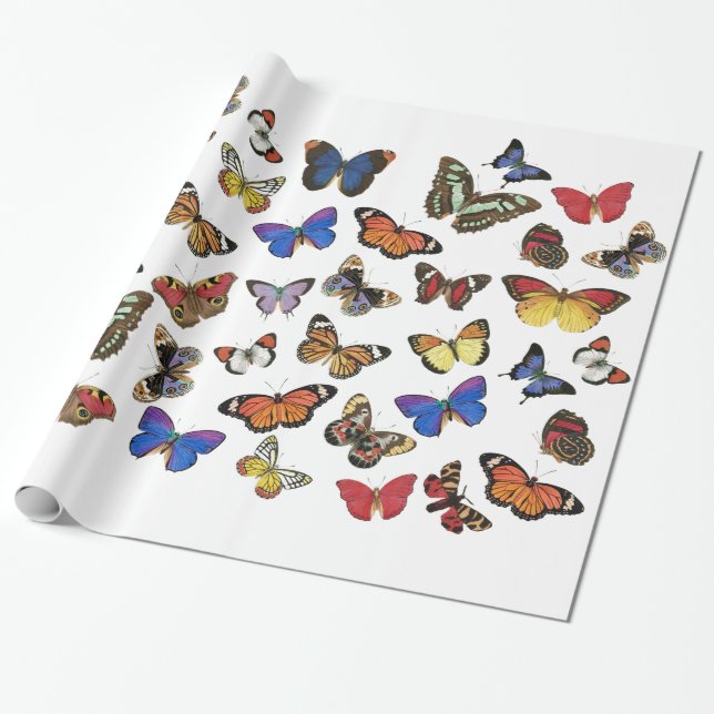 Cadeau Papier d'enveloppement de papillons (Déroulé)