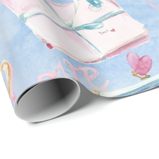 Cadeau Papier d'enveloppement de Paris (Coin rond)