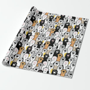 Cadeau Papier d'enveloppement de pattes de chats adorable