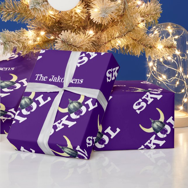 Cadeau Papier d'enveloppement de peau viking argent (Vacances)