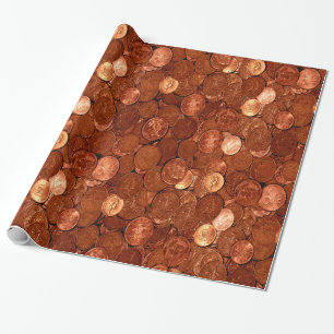 Cadeau Papier d'enveloppement de pièces de cuivre