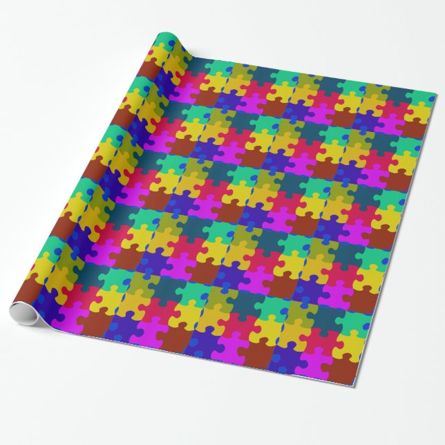 Cadeau Papier d'enveloppement de pièces de puzzle (Déroulé)