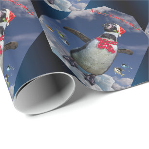 Cadeau Papier d'enveloppement de pingouin de fête - Noël