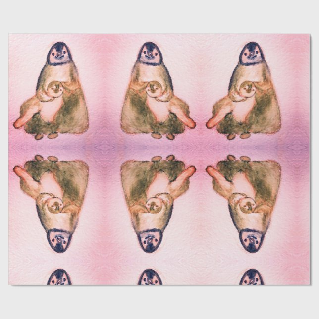 Cadeau Papier d'enveloppement de pingouins (Plat)