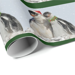 Cadeau Papier d'enveloppement de pingouins de fête - Noël
