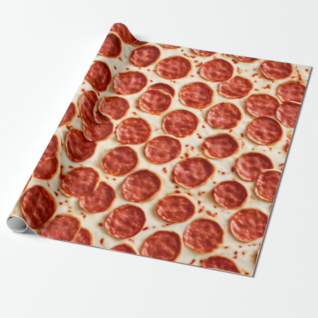 Cadeau Papier d'enveloppement de pizza Pepperoni (Déroulé)