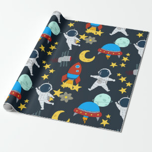 Cadeau Papier d'enveloppement de planète pour astronautes