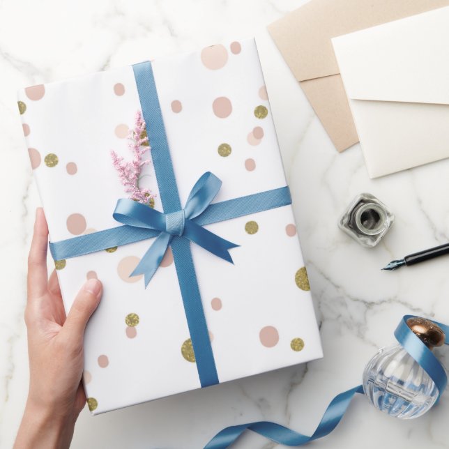 Cadeau Papier d'enveloppement de points d'or rose (Cadeaux)