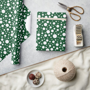 Cadeau Papier d'enveloppement de points verts