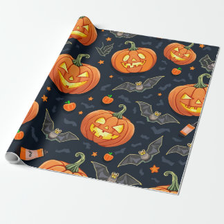 Cadeau Papier d'enveloppement de potiron d'Halloween