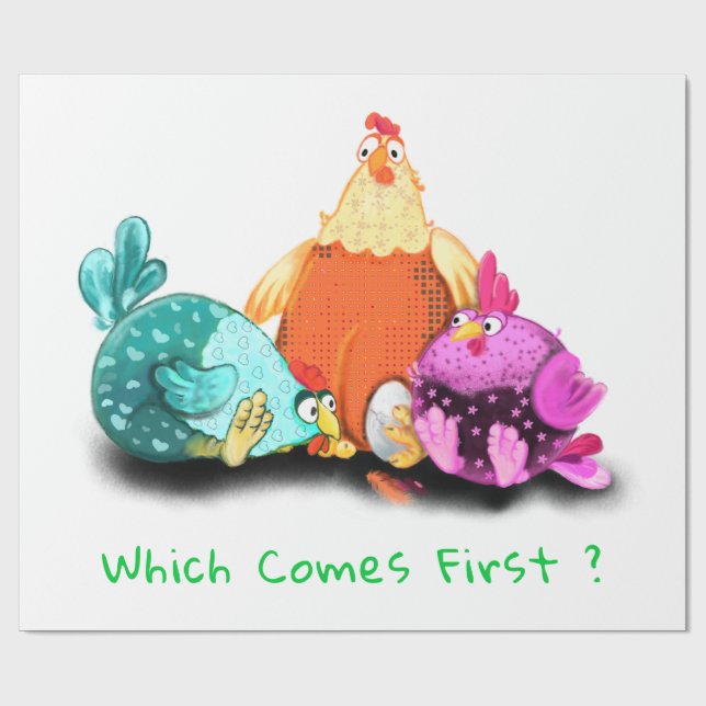 Cadeau Papier d'enveloppement de poulet amusant (Plat)