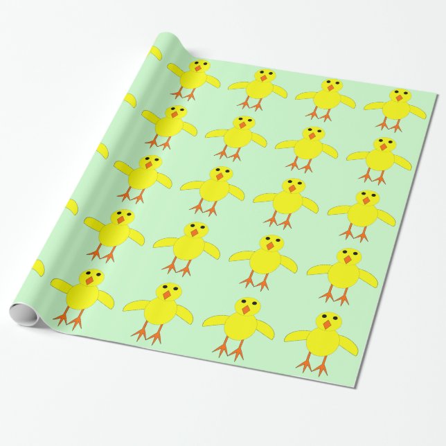 Cadeau Papier d'enveloppement de poulet pâques mignon (Déroulé)