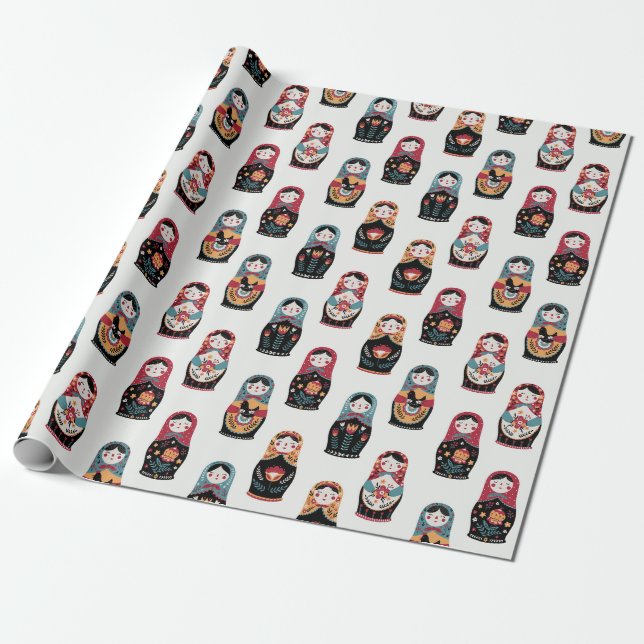 Cadeau Papier d'enveloppement de poupées d'imbrication (Déroulé)