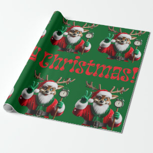 Cadeau Papier d'enveloppement de rennes de Noël