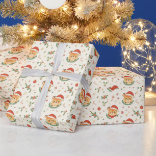 Cadeau Papier d'enveloppement de rennes de Noël mignon