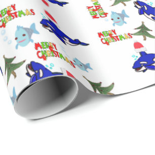 Cadeau Papier d'enveloppement de requin de Noël