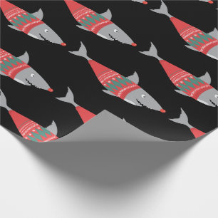 Cadeau Papier d'enveloppement de requin de Noël amusant