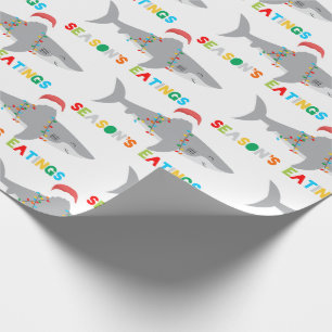 Cadeau Papier d'enveloppement de requin de Noël mignon