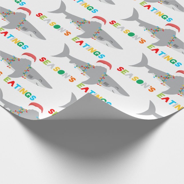 Cadeau Papier d'enveloppement de requin de Noël mignon (Coin)