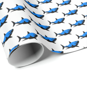 Cadeau Papier d'enveloppement de requins bleus