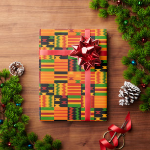 Cadeau Papier d'enveloppement de style Tribal Kente conte