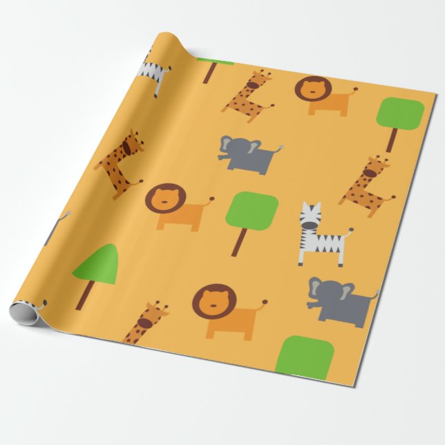 Cadeau Papier d'enveloppement de thème animal (Déroulé)