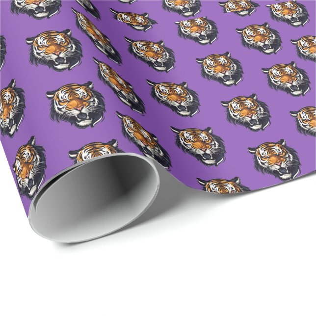 Cadeau Papier d'enveloppement de tigre (Coin rond)