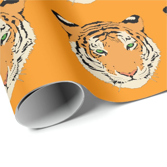 Cadeau Papier d'enveloppement de tigre (Coin rond)