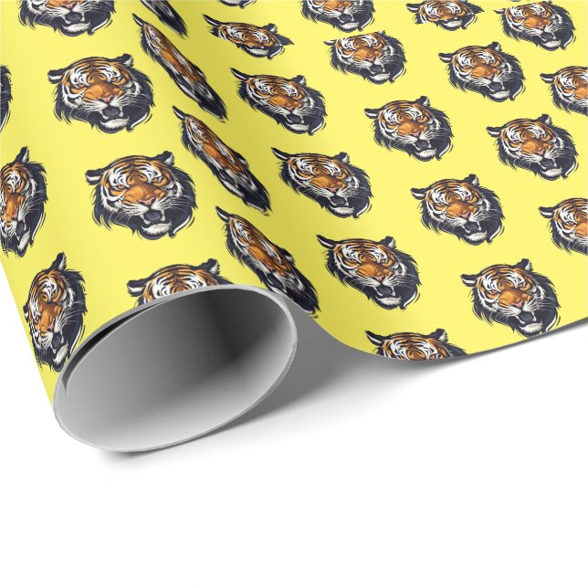 Cadeau Papier d'enveloppement de tigre (Coin rond)