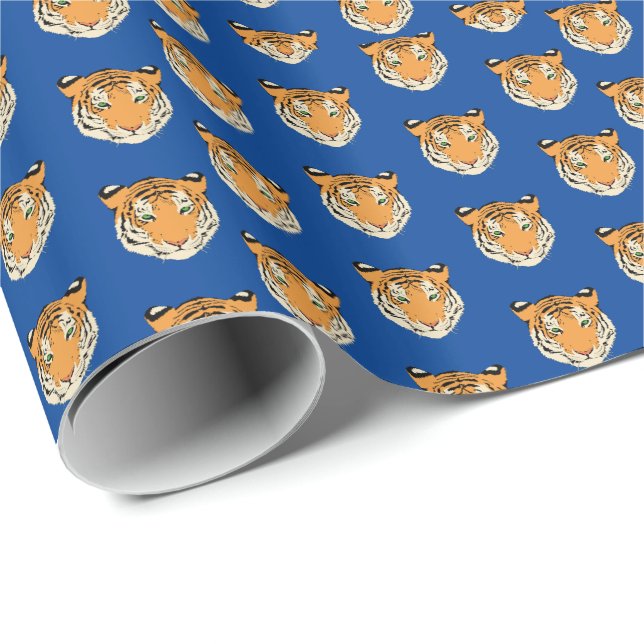 Cadeau Papier d'enveloppement de tigre (Coin rond)