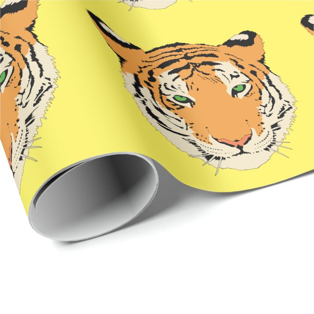 Cadeau Papier d'enveloppement de tigre (Coin rond)