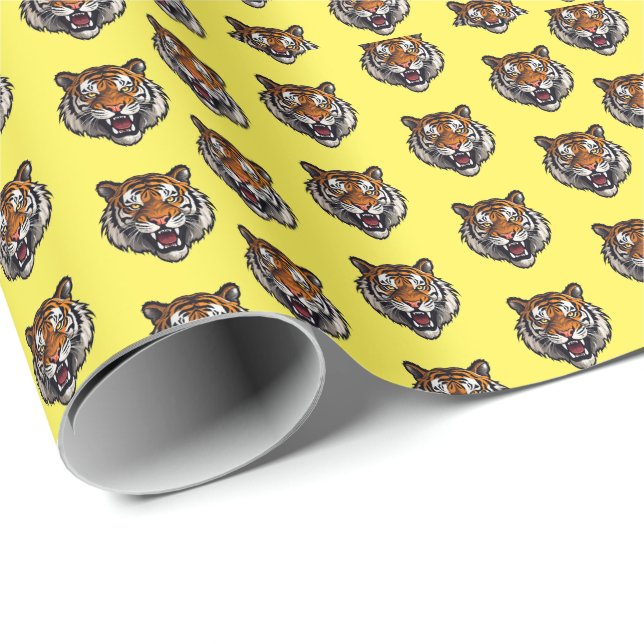 Cadeau Papier d'enveloppement de tigre (Coin rond)