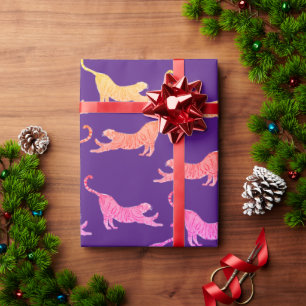 Cadeau Papier d'enveloppement de tigres jaunes