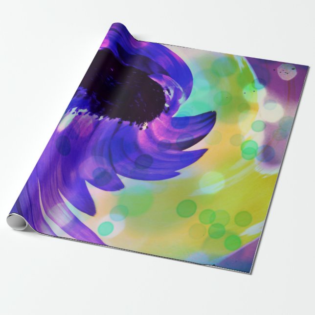 Cadeau Papier d'enveloppement de tournesol violet (Déroulé)
