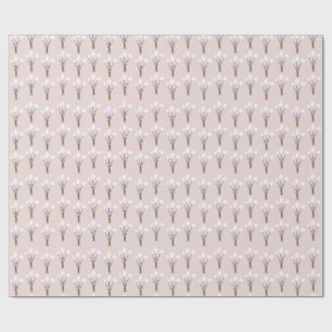 Cadeau Papier d'enveloppement de tulipe rose poussiéreux