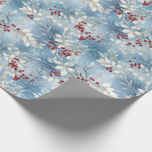 Cadeau Papier d'enveloppement de vacances Bleu Frosted Ho
