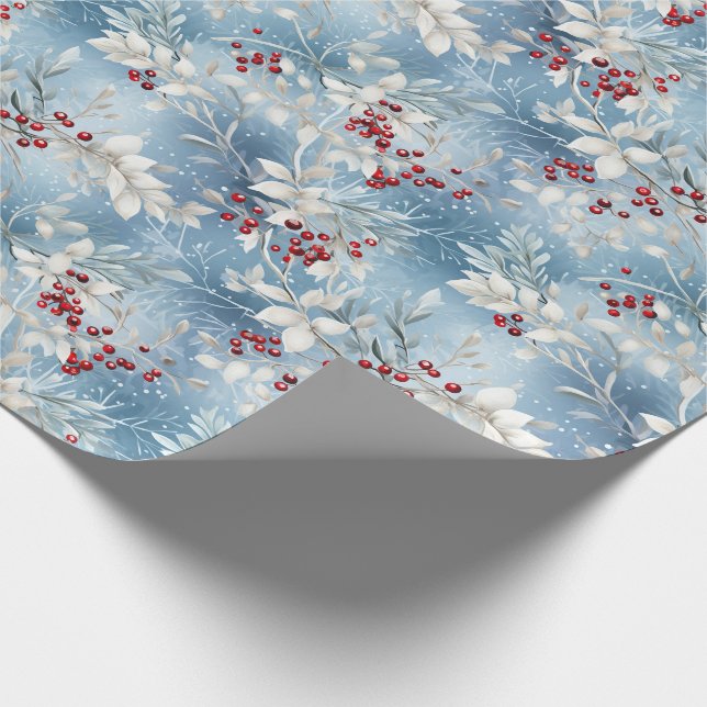 Cadeau Papier d'enveloppement de vacances Bleu Frosted Ho (Coin)