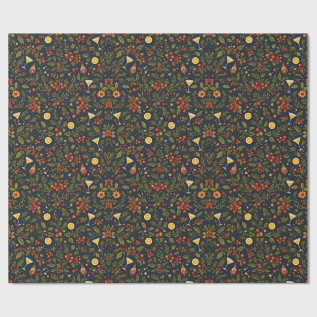 Cadeau Papier d'enveloppement de vacances Martinis et Bot (Plat)