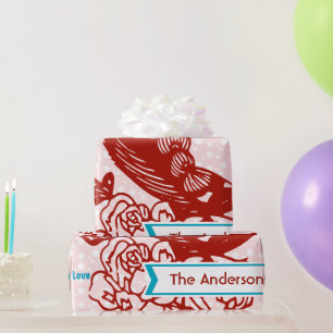 Cadeau Papier d'enveloppement de vacances Peacock personn