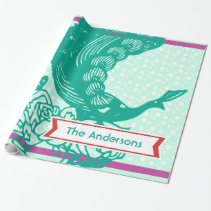 Cadeau Papier d'enveloppement de vacances Peacock personn